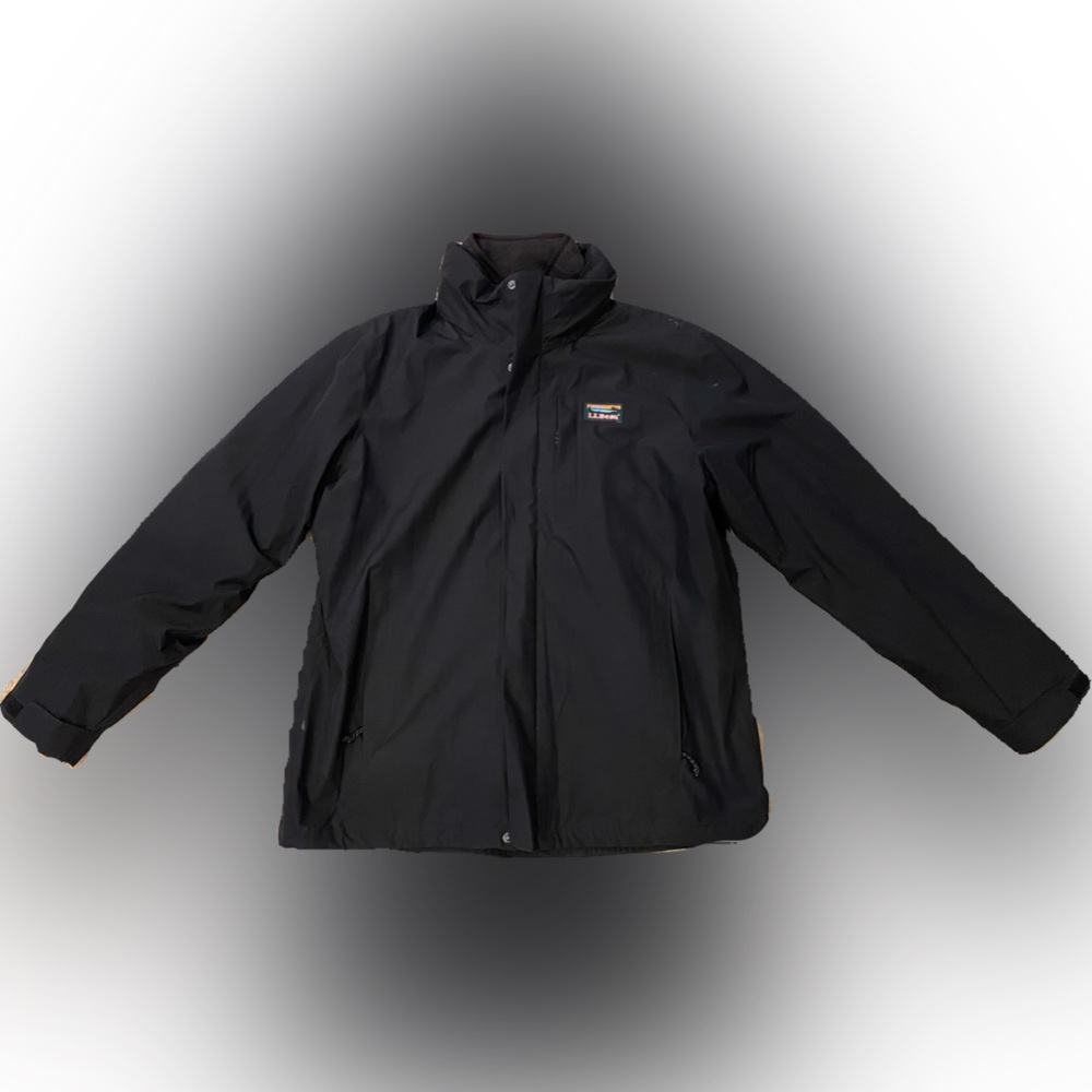 LL. BEAN DOUBLE LINED WATER RESISTANT JACKET WITH ZIP IN WARM FLEECE